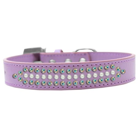 MIRAGE PET PRODUCTS Ritz Pearl & AB Crystal Dog CollarLavender Size 20 620-2 20-LV